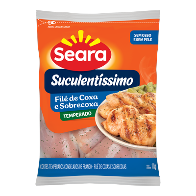 Filé de Coxa e Sobrecoxa Temperado IQF 1kg