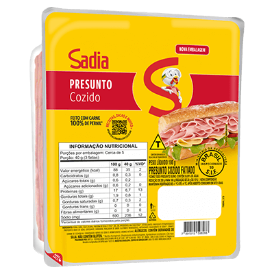 Presunto Cozido Fatiado 180g Sadia