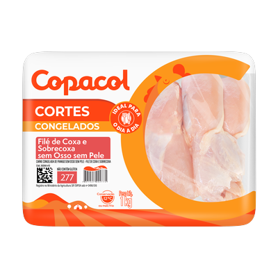 Coxa/Sobrecoxa de Frango s/ Osso/Pele Cong. 1Kg